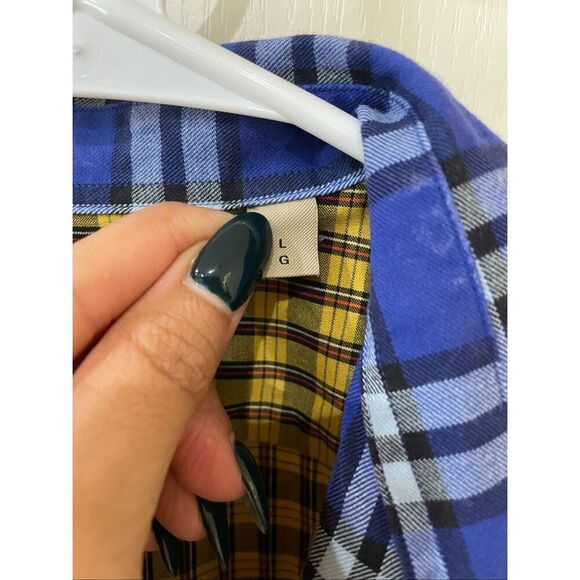 BURBERRY Multicolor Check Long Sleeve Cotton Shirt size large - Picture 3 of 6
